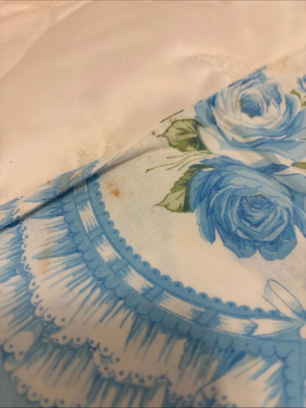 Vintage Floral Pillowcases in Blue, Yellow & Green